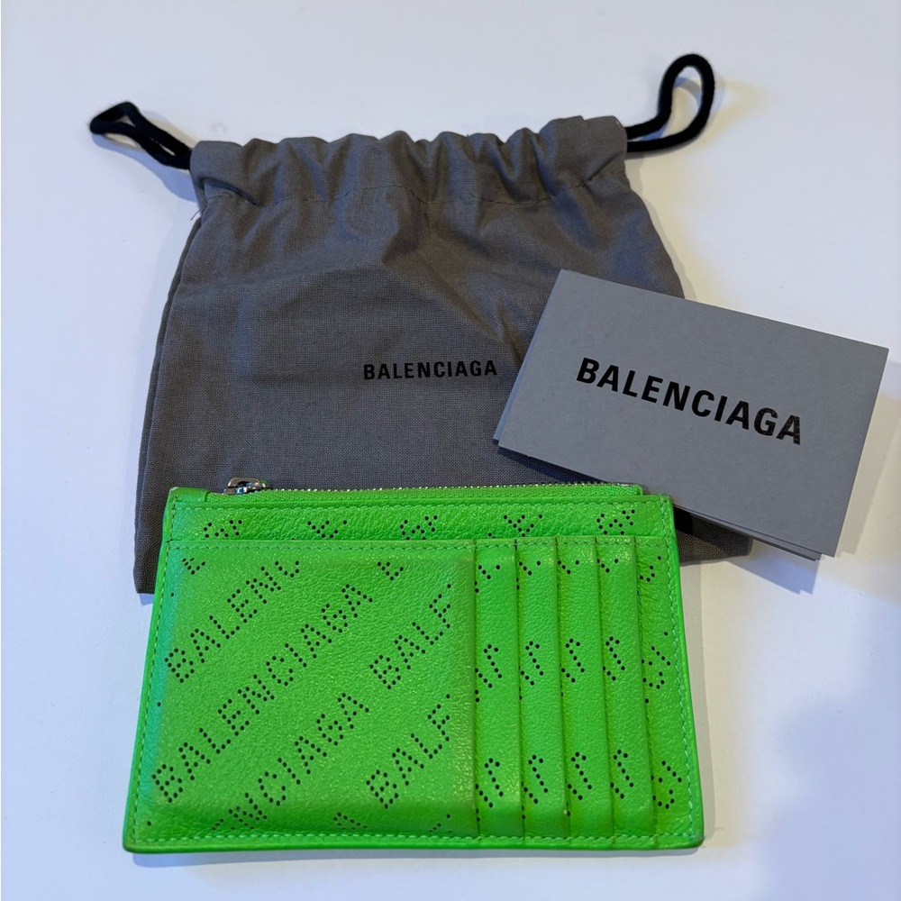 Balenciaga Vibrant Green Leather Wallet - Picture 2 of 5